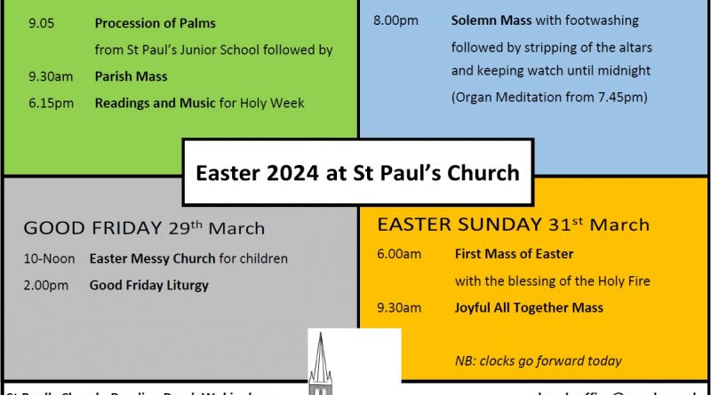 Easter services at St Paul’s